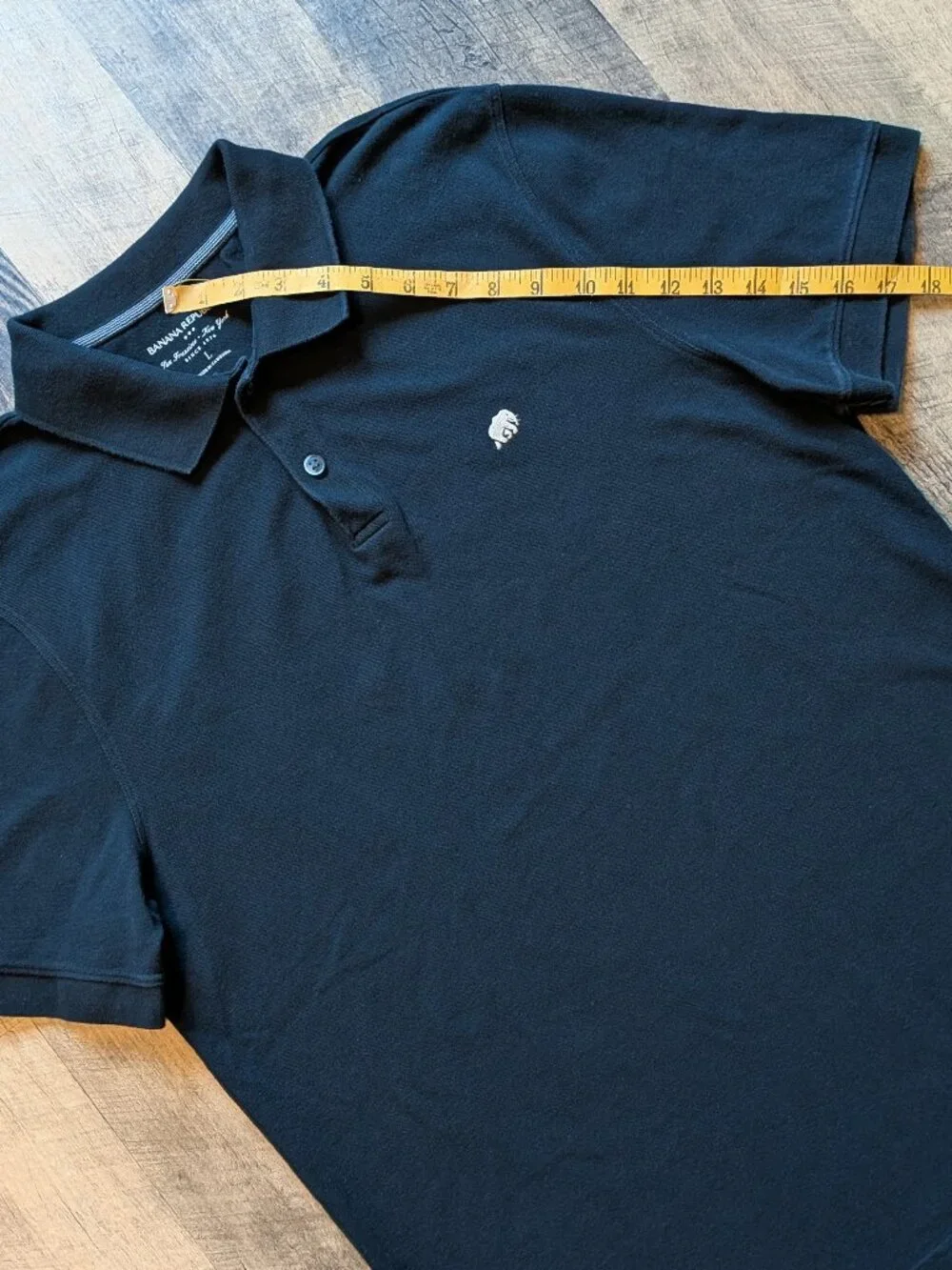 Banana Republic Polo Shirt Black Cotton Large